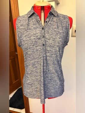 Under armor Sleeveless Heathered Polo Top - Blue Women’s L